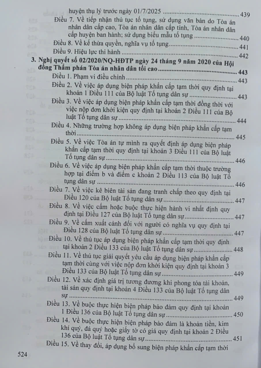Bộ luật Dân sự, Bộ luật Tố tụng Dân sự (sửa đổi, bổ sung năm 2025) văn bản hướng dẫn thi hành