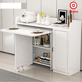 [Miễn phí lắp đặt và vận chuyển tại TP.HCM] Bộ bàn ăn thông minh xếp gọn kèm hệ tủ đồ - BA020
