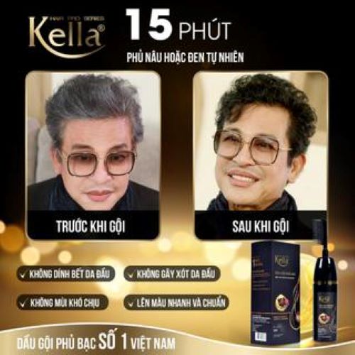Dầu Gội Phủ Bạc kella Chiết Xuất Thảo Dược Màu Nâu Tự Nhiên