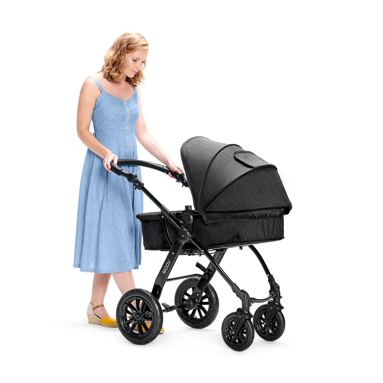 Bộ xe đẩy Kinderkraft MOOV3in1 cho bé từ 0 tháng tuổi đến 22kg - Gồm xe đẩy, xe nôi và ghế ngồi ô tô - Hàng chính hãng