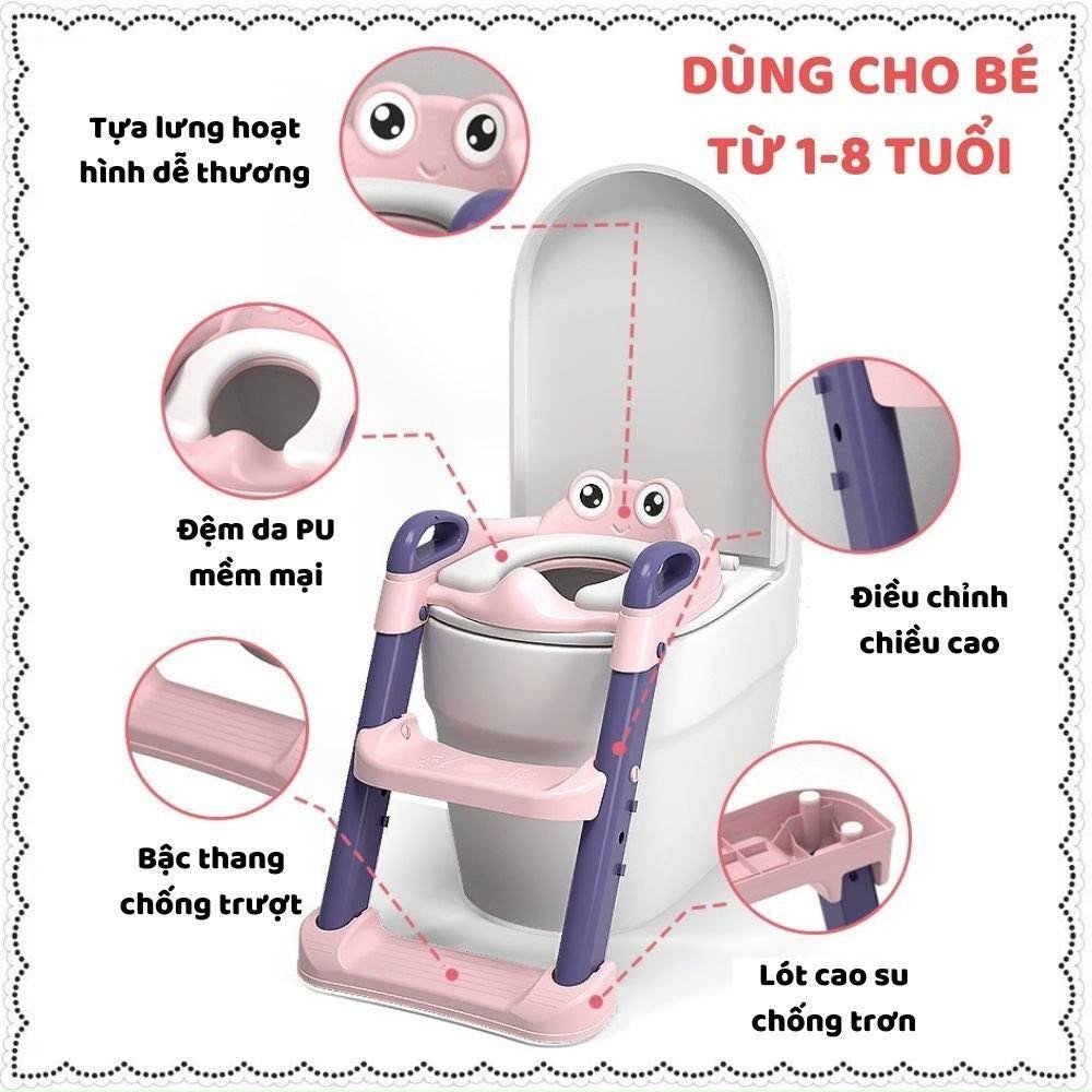 Thang Bô, Thang Đi Vệ Sinh Có Nắp Đậy Tiện Lợi Dành Cho Bé Trai Và Bé Gái - Hàng Chính Hãng