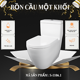BỒN CẦU MỘT KHỐI CAO CẤP MÃ S-1106.1 ( S-trap )