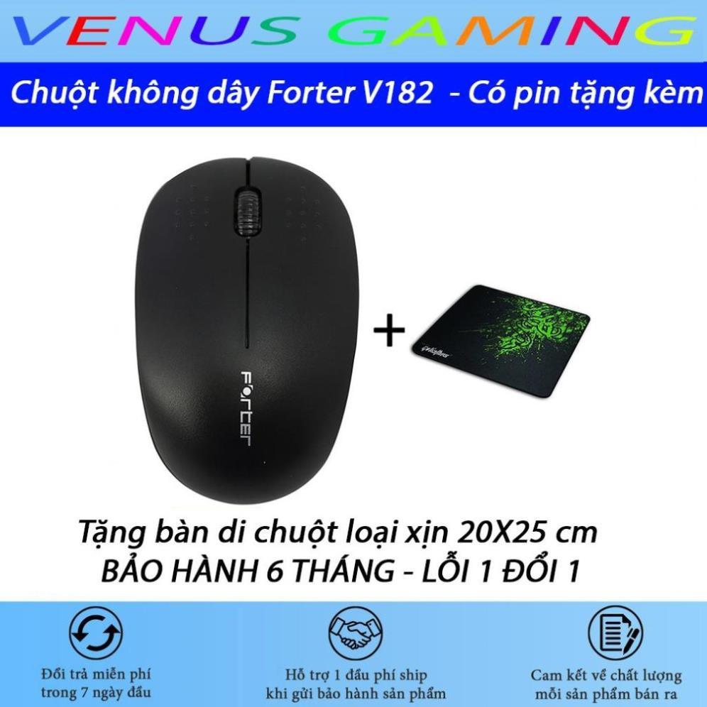 Chuột không dây Forter V181 - Có pin tặng kèm - Tặng lót chuột - Hàng Chính Hãng