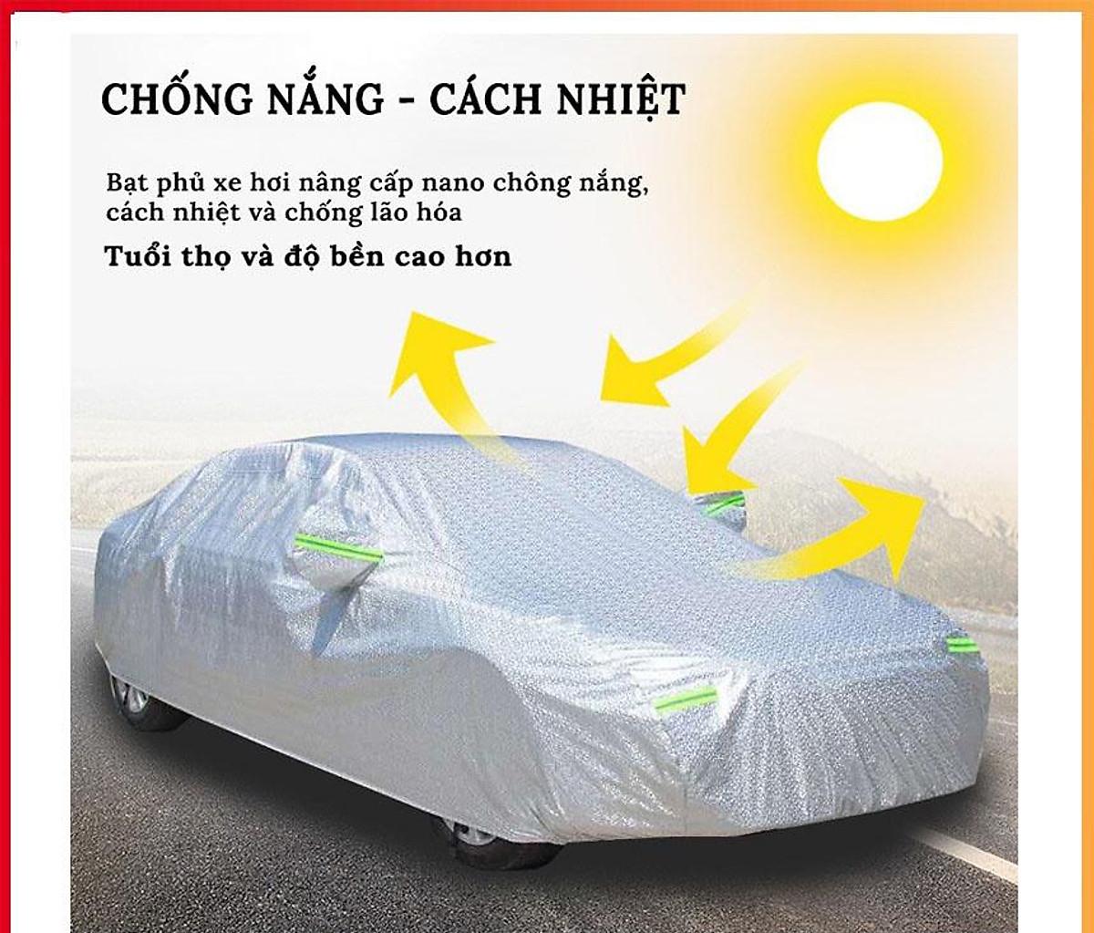 Bạt Trùm Che Phủ ô tô 3 lớp tráng Nhôm Chống Xước, Chống Nắng, Chống Mưa - Hàng loại dầy cao cấp