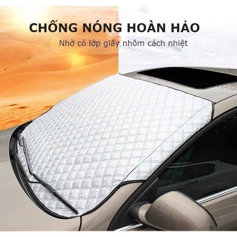 Bạt Che Kính Lái Ô Tô 3 Lớp Cao Cấp – Cách Nhiệt, Chắn Tia UV, Giữ Xe Mát Mẻ Xe 4 Chỗ , 7 Chỗ , Kèm Túi Đựng Đẹp