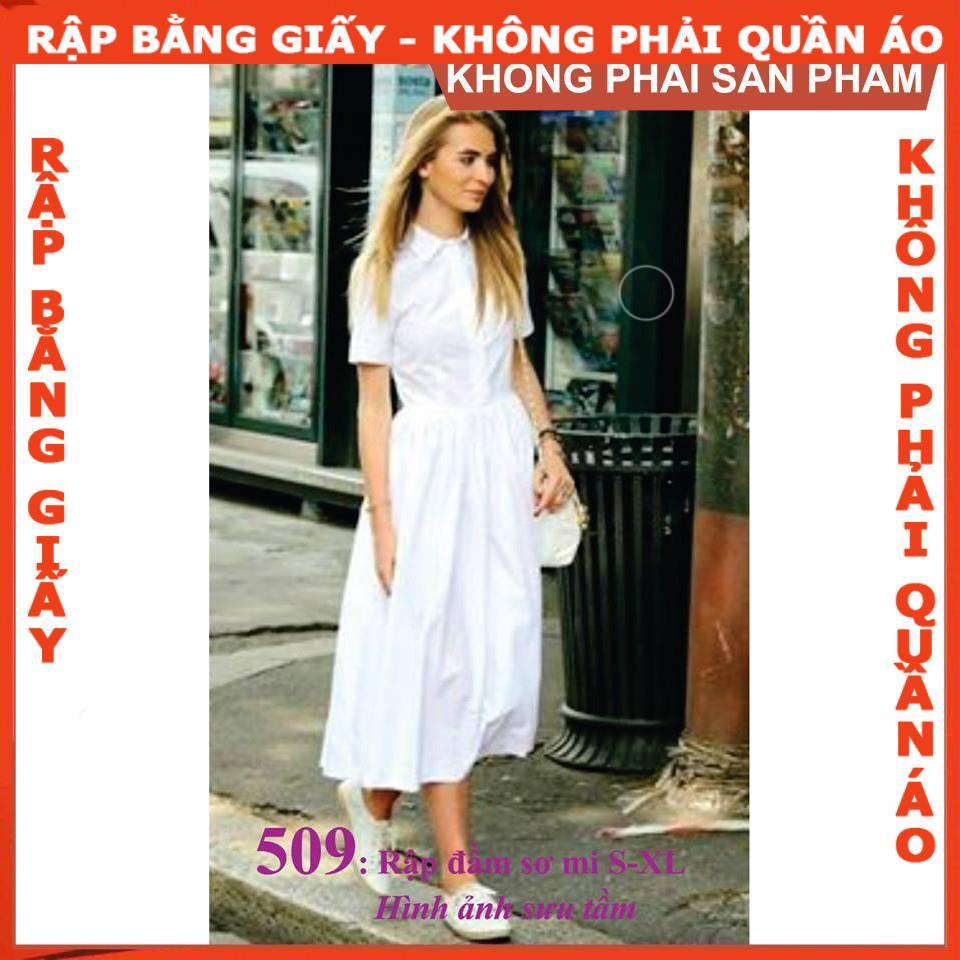 Rập giấy A0 đầm sơ mi mã 509 (BẢN VẼ)