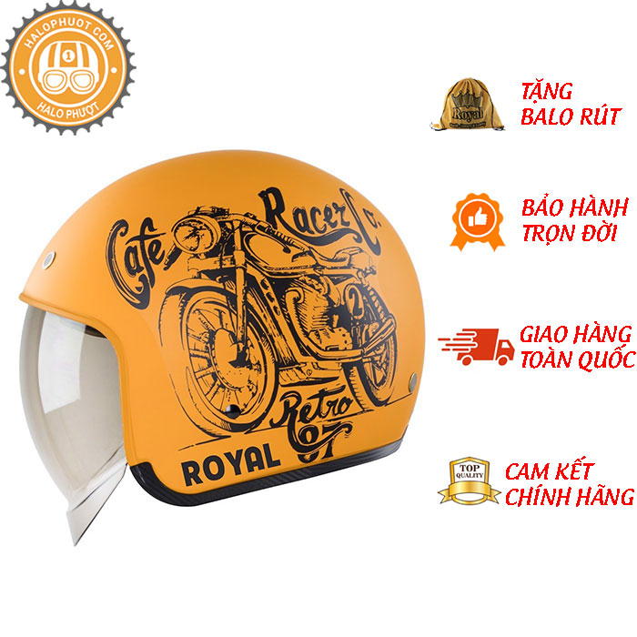 Nón bảo hiểm Royal kính âm M139 tem V7
