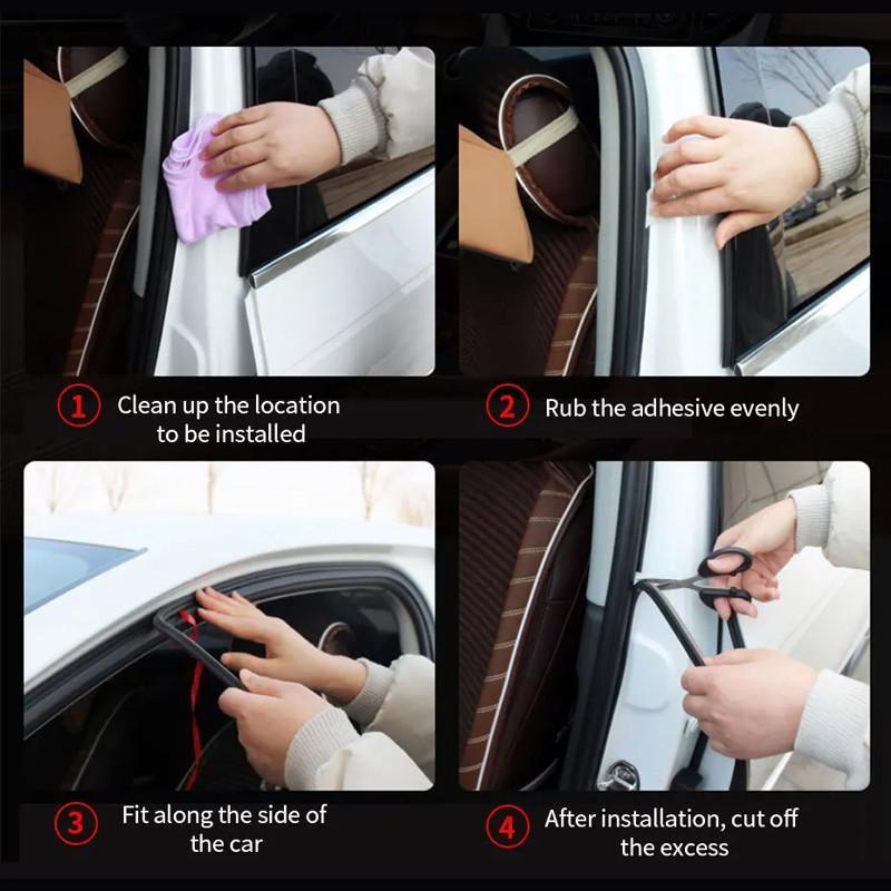 Gioăng cao su 5 lỗ, dải cao su cửa ô tô, 2 lớp, không thấm nước, cách âm, chống ngấm nước