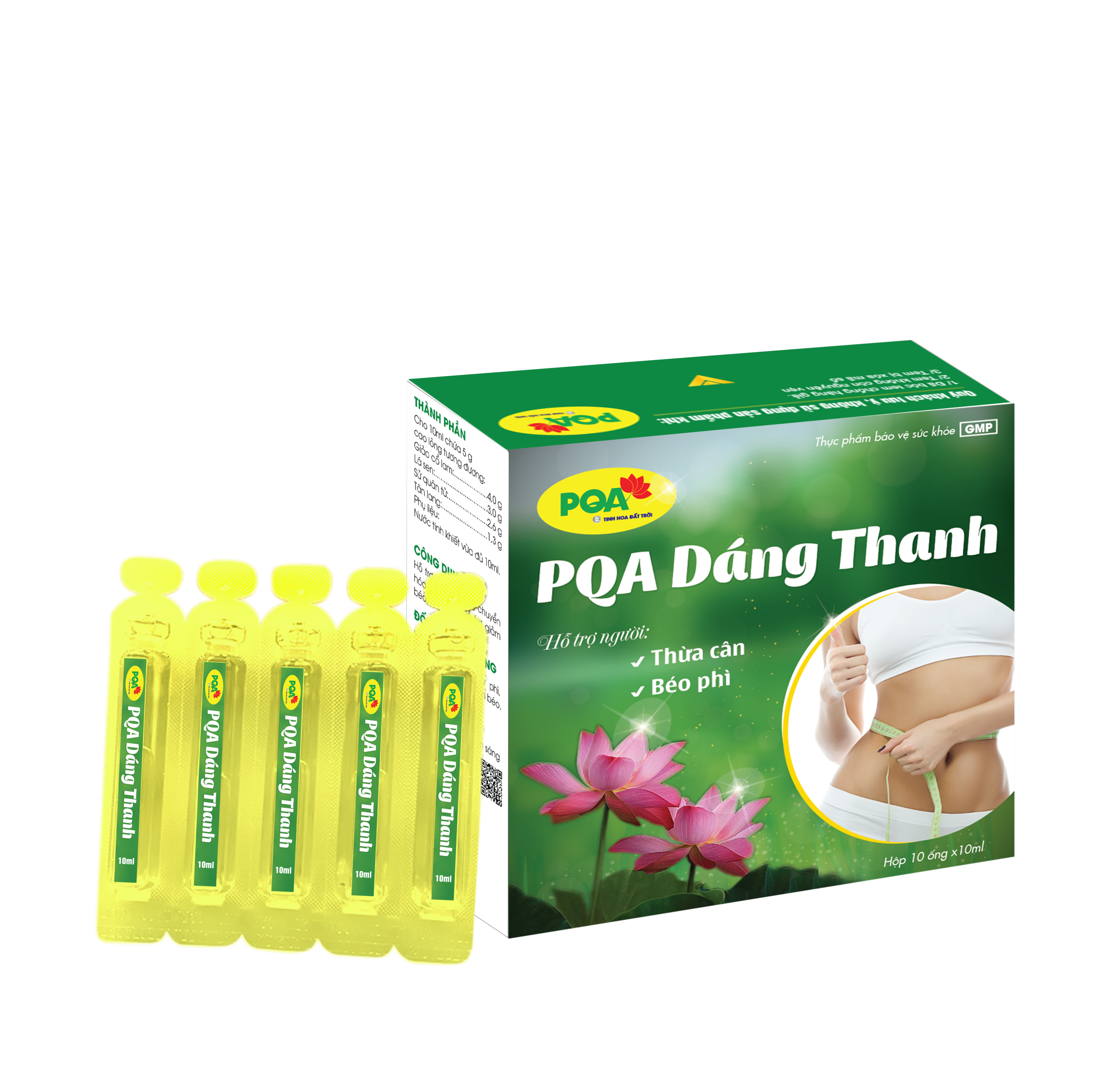 Dáng Thanh PQA Thành Phần Từ Thiên Nhiên Hỗ Trợ Tăng Cường Chuyển Hóa Chất Béo Hộp 10 Ống