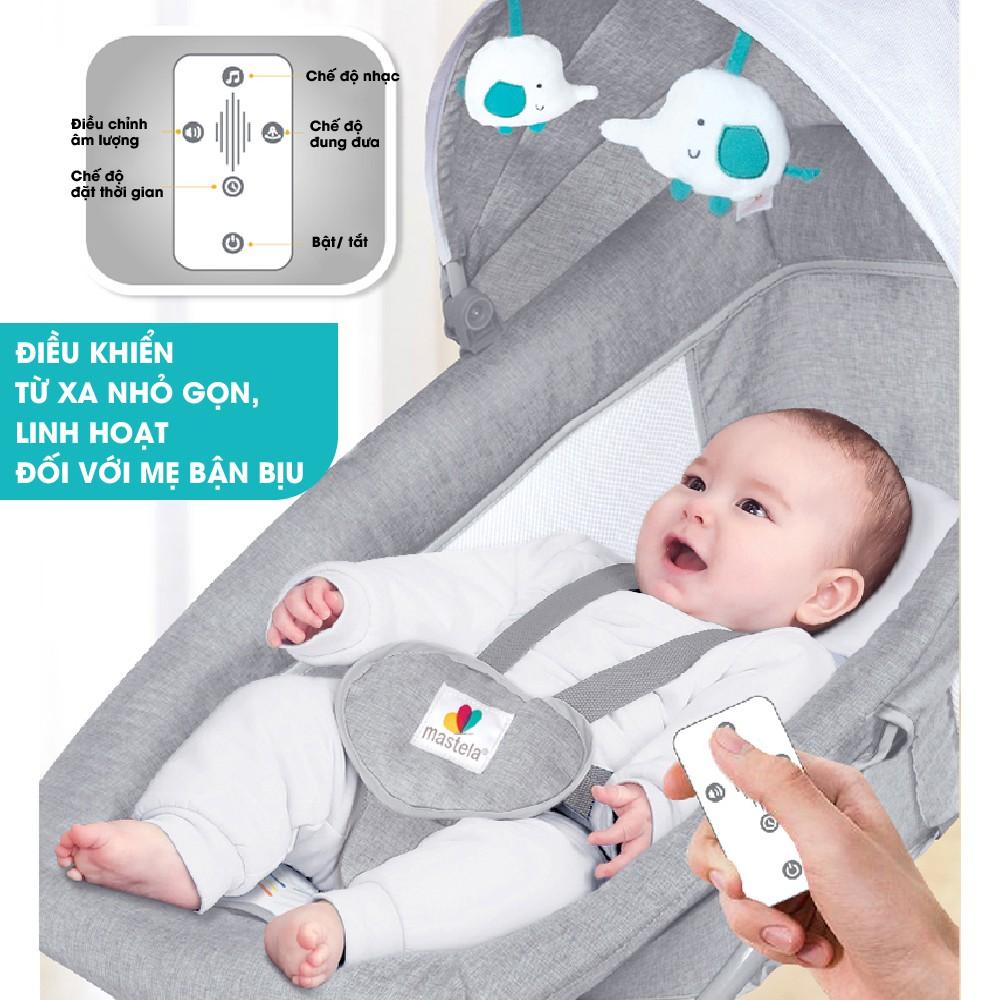 Nôi ru ngủ thư giãn kết hợp ghế ngồi đọc sách cho bé nhạc trắng Mastela 8104/8106 - điều khiển từ xa - kết hợp Bluetooth
