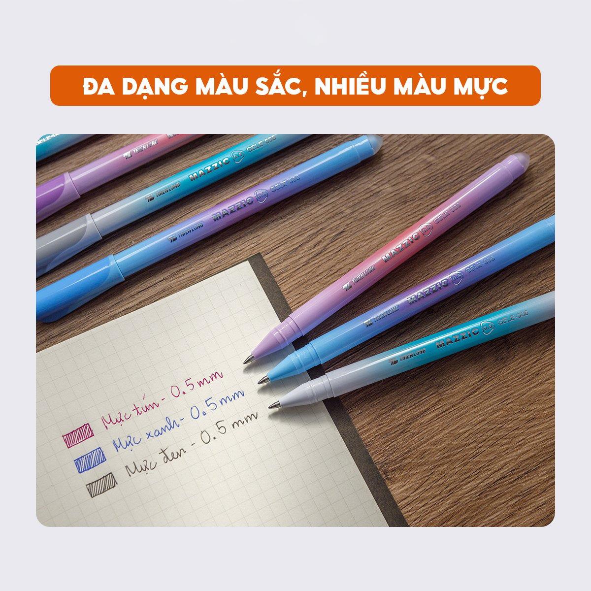Hộp 20 Bút Gel Xóa Được 0.5 mm - Mazzic Thiên Long GELE-006 - Mực Xanh