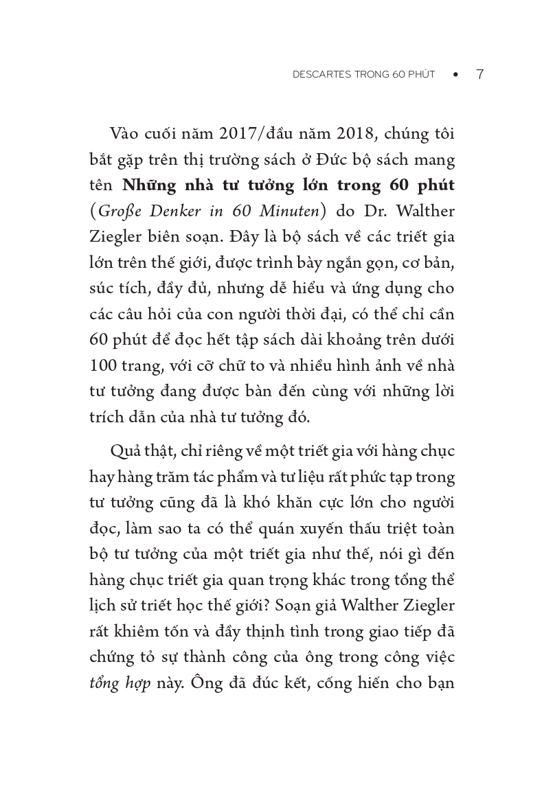 Những Nhà Tư Tưởng Lớn - Descartes Trong 60 Phút - Vanlangbooks