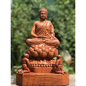 Tượng phật adi đà bằng gỗ hương đá kt 50×26×26cm