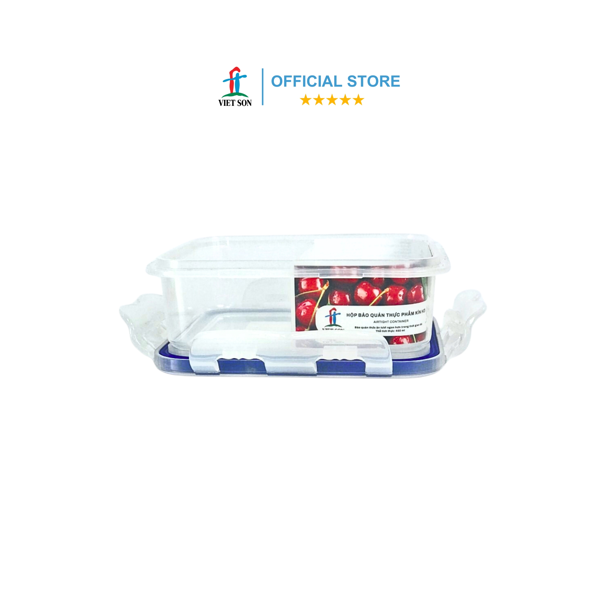 Bộ 2 Hộp Đựng Thực Phẩm Việt Son ( 800ml x 450ml) Nắp Khóa 4 Cạnh Kín Hơi