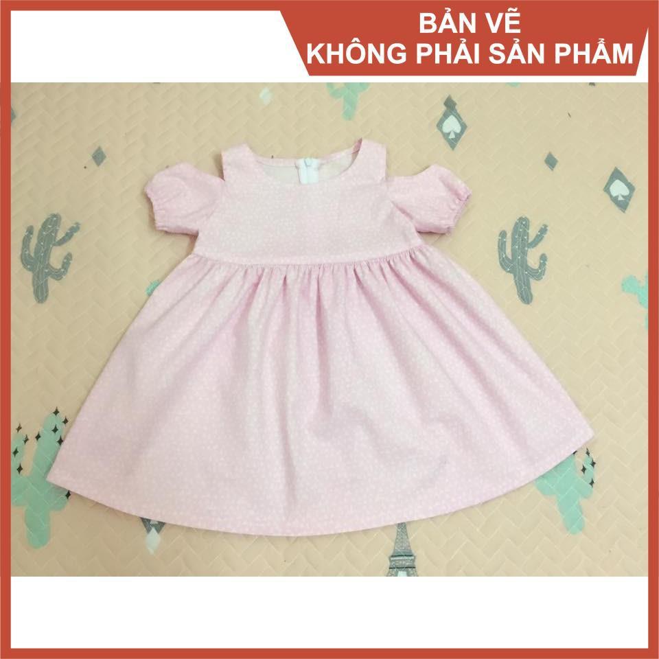 Rập giấy A0 đầm bé gái mã R100 (BẢN VẼ)
