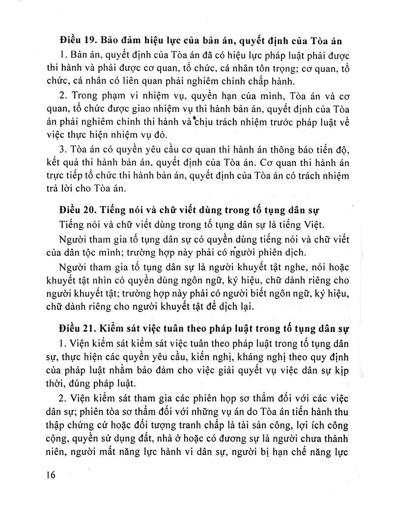 Bộ Luật Tố Tụng Dân Sự Của Nước Cộng Hòa Xã Hội Chủ Nghĩa Việt Nam (2016)