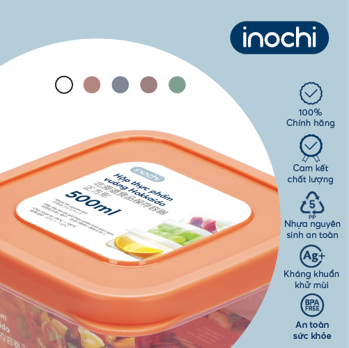 Bộ 3 hộp thực phẩm vuông Hokkaido 50010002000ml