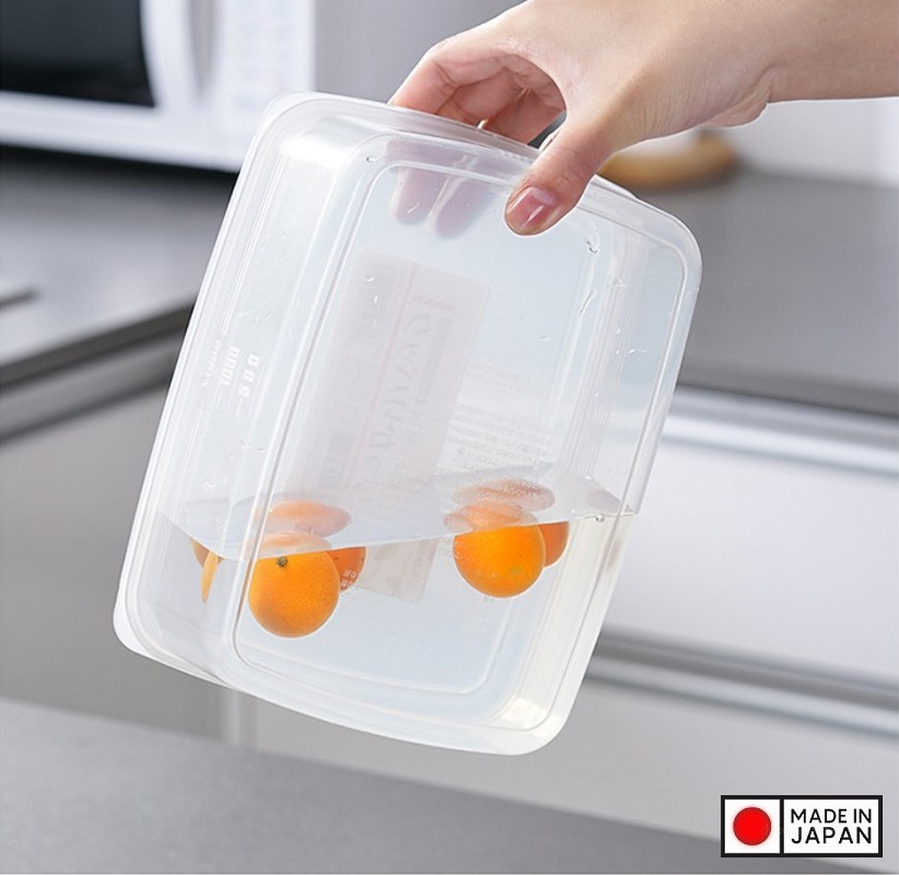 Hộp nhựa Nakaya 3L bảo quản thức ăn trong tủ lạnh, có nắp mềm - Hàng nội địa Nhật Bản