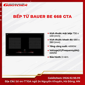 Bếp từ đôi chất lượng cao BAUER BE 668 GTA - Gokitchen - Hàng chính hãng