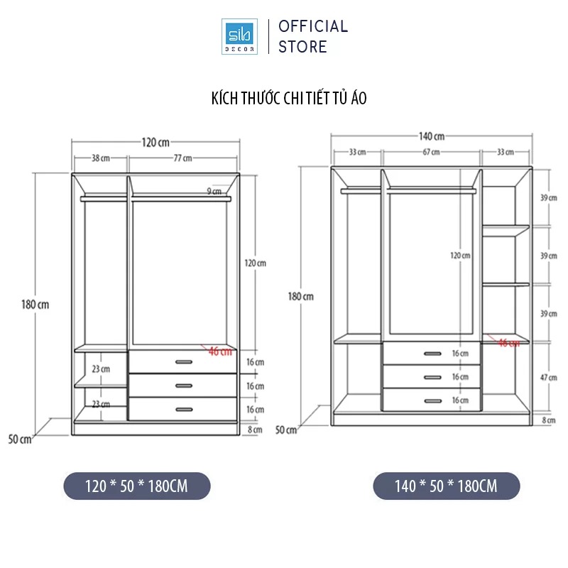 Tủ Quần Áo Gỗ Nhiều Ngăn Đa Năng Màu Trắng Phối Vân Gỗ Sồi SIB Decor TA09