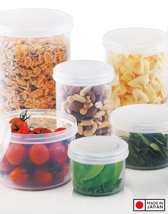 Hộp nhựa đựng thực phẩm nắp vặn dáng tròn Sanada 1000ml & 1800ml