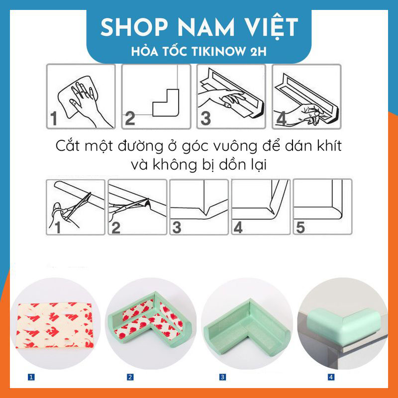 Set 4 Miếng Xốp Bọc Cạnh Bàn, Bịt Góc Tủ Bảo Vệ An Toàn Cho Bé NAVIVU