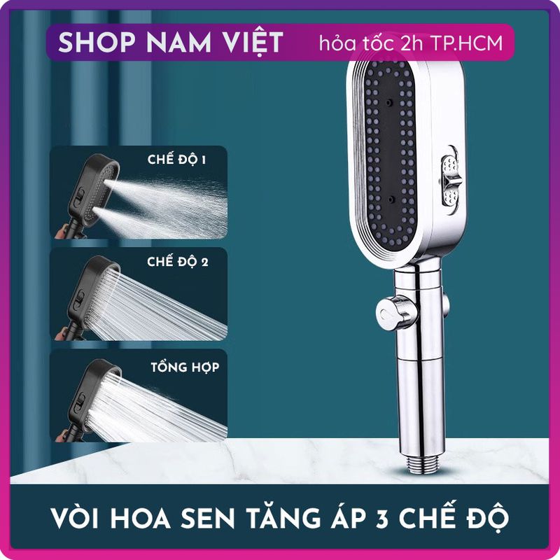 Vòi Hoa Sen Tăng Áp Cao Cấp Có Lọc, 3 Chế Độ Nước