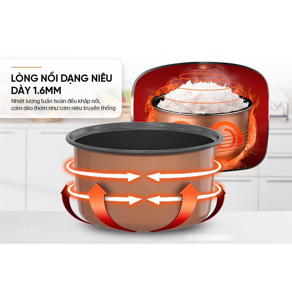 Nồi cơm điện Sunhouse SHD8611N 1.8 Lít - Hàng chính hãng