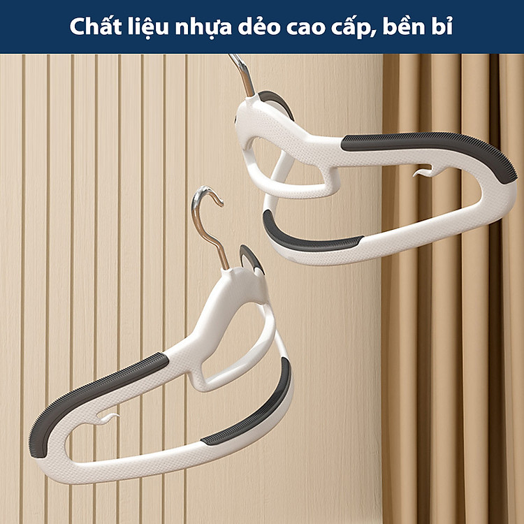 Combo 10 Móc Treo Quần Áo Chống Trượt Xoay 360 Đa Năng Móc Nhựa Cao Cấp Bền Bỉ Chịu Vật Nặng, Mắc Áo Nhựa Giao Màu Ngẫu Nhiên