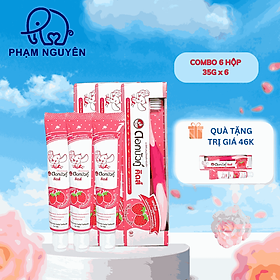 [COMBO 6 HỘP] Kem đánh răng thảo dược Dokbuaku cho bé vị dâu tây không sâu răng - 35g