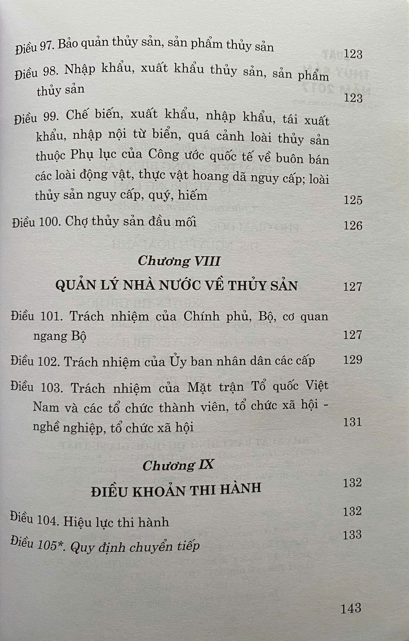 Luật Thuỷ Sản ( Sửa đổi, bổ sung năm 2020, 2024)