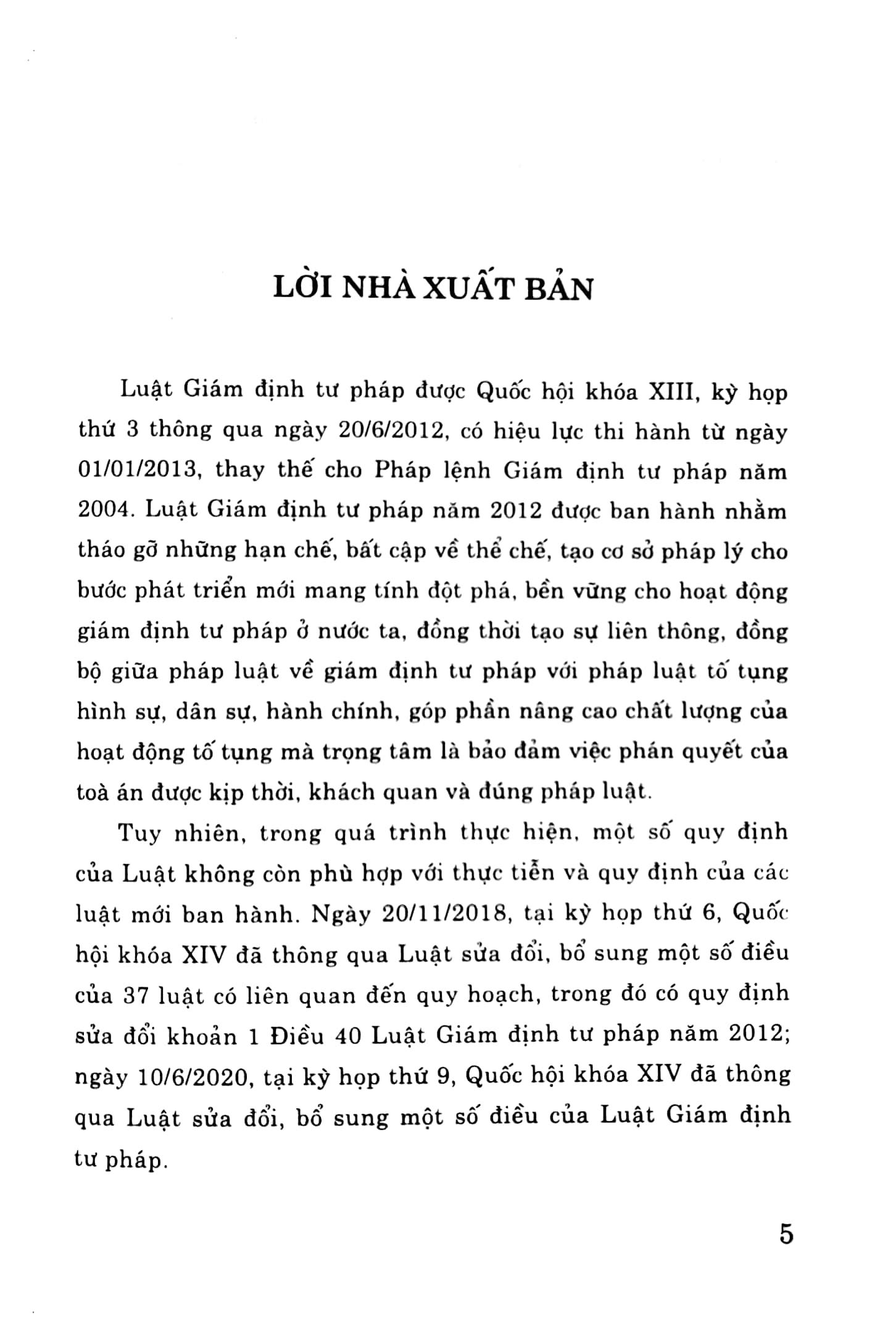 Luật Giám Định Tư Pháp (Hiện Hành) (Sửa Đổi, Bổ Sung Năm 2018, 2020)