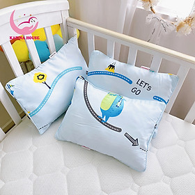 Gối cho trẻ sơ sinh Katina House 0-1t, gối gòn lông vũ vải tencel mịn mát, rất êm mềm