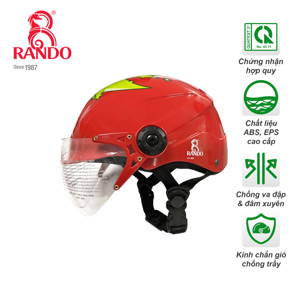 Nón Bảo Hiểm Trẻ Em Màu Đỏ - CHPM-03