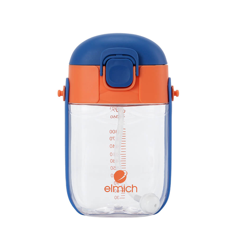 Bình tập uống nước trẻ em Elmich BabyCare 240ml - 450ml, Hàng chính hãng, nhựa Tritan, ống hút lọc cặn-JoyMall