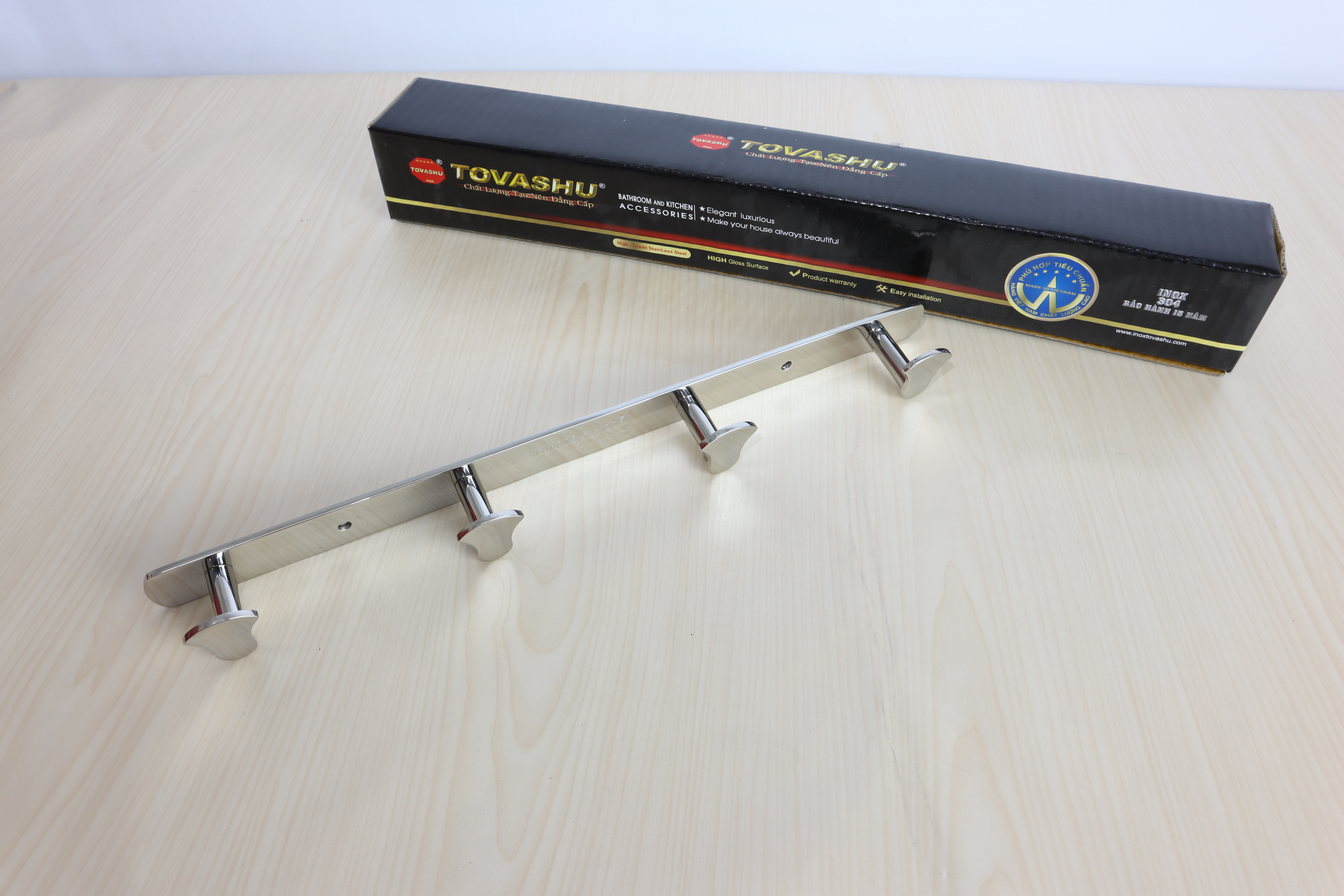 Móc hình quạt treo tường inox 304 TOVASHU 304-MQ5