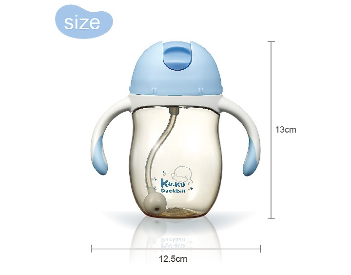 BÌNH UỐNG NƯỚC ỐNG HÚT CÓ TAY CẦM KUKU NHỰA PPSU KU5486 - 200ML
