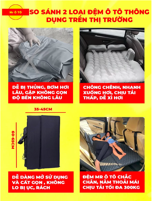 Đệm xe ô tô loại 1 chính hãng MR ÔTÔ - Chất liệu gỗ tự nhiên ép plywood - Nệm giường ô tô gấp gọn, không mùi, bảo hành 2 năm DG001