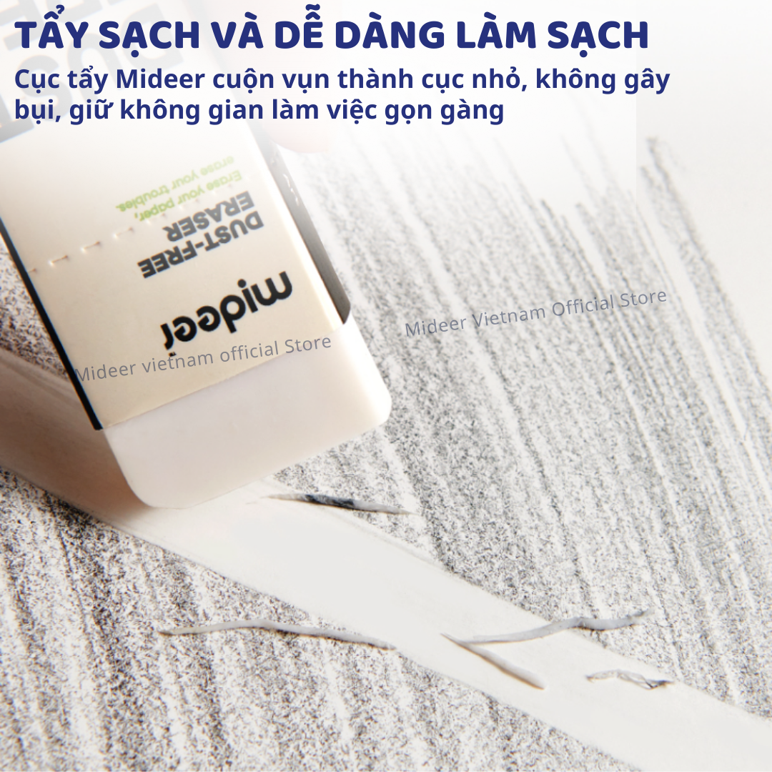 Tẩy bút chì siêu sạch, gôm tẩy không vụn Mideer Dust-free Eraser
