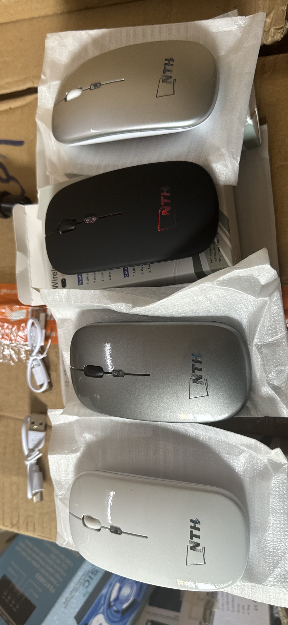Chuột bluetooth và Wireless NTH02 trắng-hàng chính hãng