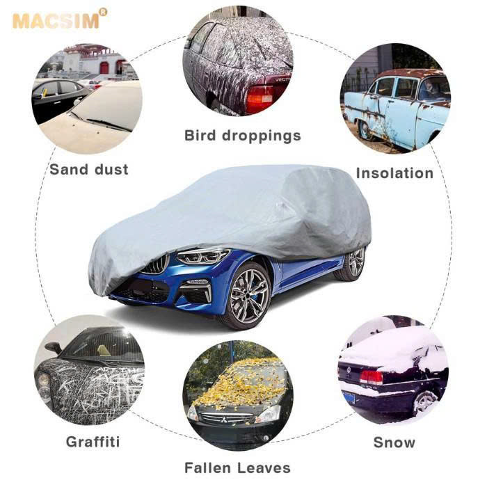 Bạt phủ ô tô chất liệu vải không dệt 3 lớp cao cấp thương hiệu MACSIM cho xe ô tô Honda HRV- màu ghi