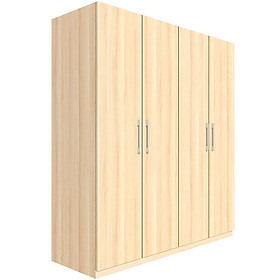 Tủ quần áo gỗ MDF Tundo 4 cánh 3 ngăn đứng màu vàng sồi 180 x 55 x 200cm