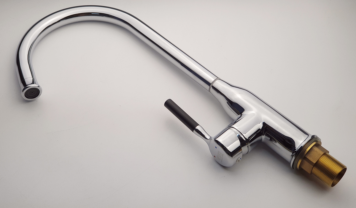 Vòi rửa chén nóng lạnh Đồng mạ Chrome Eurolife EL-KM04 (Trắng bạc)