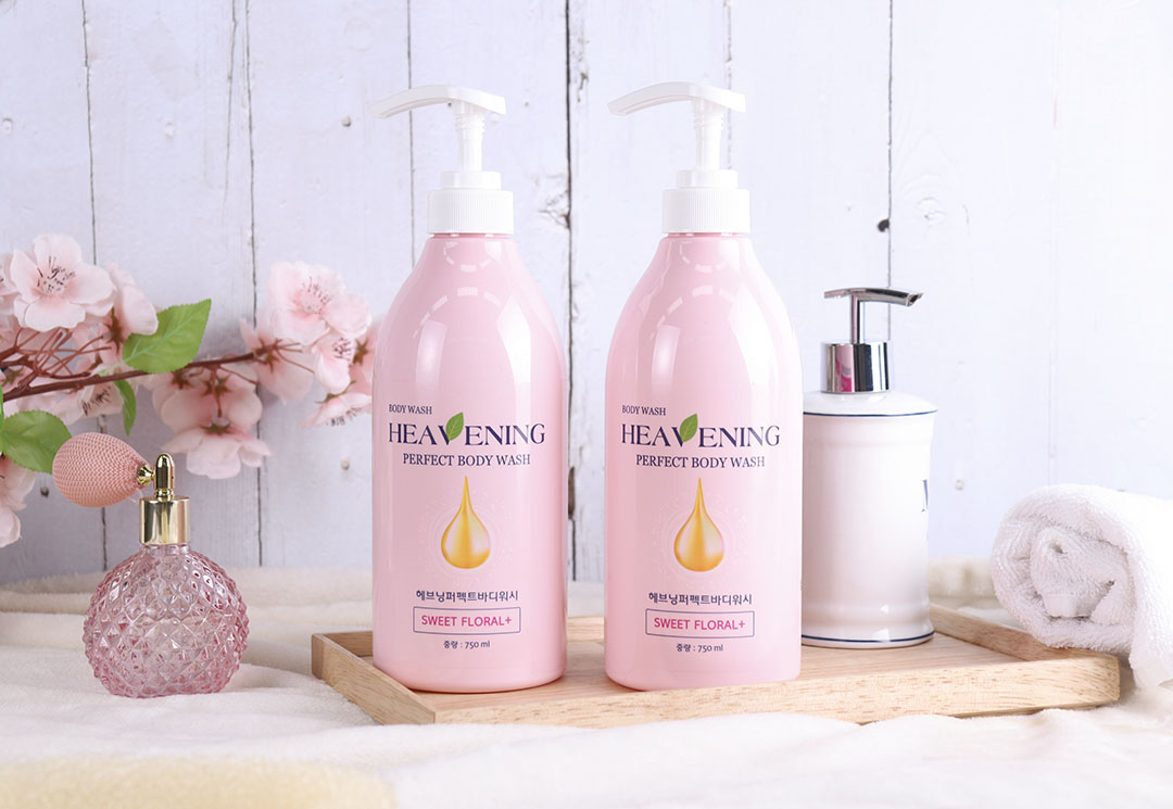Combo 1 sữa tắm dưỡng ẩm, làm trắng da 750ml + 1 dầu gội dưỡng chất suôn mượt 750ml Heavening - nhập khẩu Hàn Quốc