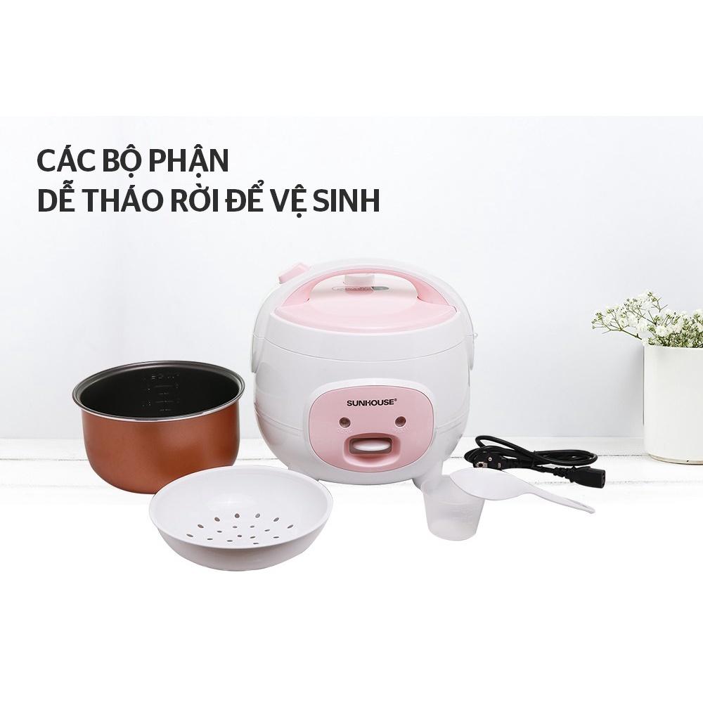 Nồi cơm điện 1.8L Sunhouse SHD8607W, Công suất 700W, sản xuất tại Việt Nam, Bảo hành 12 tháng - Hàng chính hãng