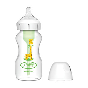 [ WB91019 ] Bình sữa cổ rộng Dr.Brown’s Options Plus hoa văn con hươu cao cổ, 270ml