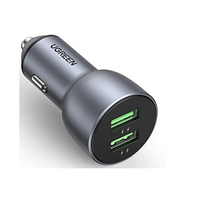 Ugreen UG10144CD213TK QC3.0 36W mở rộng 2 cổng điện trên oto xe hơi màu bạc - HÀNG CHÍNH HÃNG