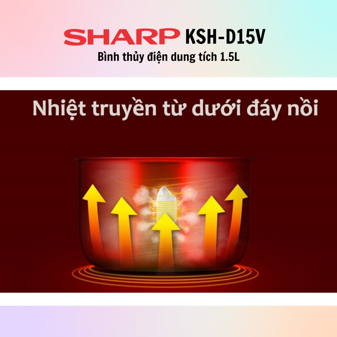 Nồi Cơm Điện Nắp Rời Sharp KSH-D15V (1.5L) - Màu Ngẫu Nhiên - Hàng Chính Hãng
