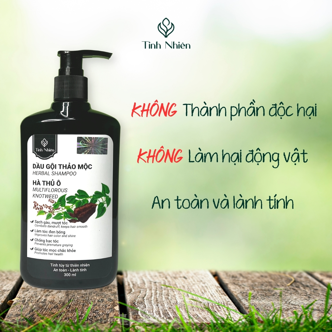 Dầu Gội Thảo Mộc Hà Thủ Ô Tinh Nhiên nuôi dưỡng tóc, chống bạc tóc sớm