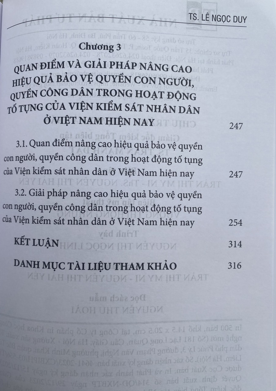Bảo Vệ Quyền Con Người, Quyền Công Dân Trong Hoạt Động Tố Tụng Của Viện Kiểm Sát Nhân Dân Ở Việt Nam Hiện Nay